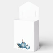 Pompoen Blauw Bloemen Baby shower Bedankdoosjes (Geopend)
