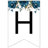 Pompoen Blauw Bloemen Gelukkig Verjaardagsfeestdec Vlaggetjes (Tweede vlag)