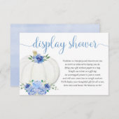 Pompoen blauw wit bloemendisplay douchewand informatiekaartje (Voorkant / Achterkant)