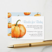 Pompoen Blauwe Strik Baby Shower Boeken voor Baby