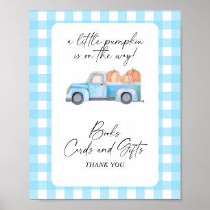 Pompoen blauwe vrachtwagen - BOEKEN KAARTEN EN CAD Poster
