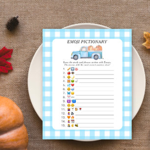 Pompoen blauwe vrachtwagen Emoji pictionary spel