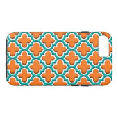 Pompoen, Blauwgroen, wit Marokkaans Quatrefoil #5D Case-Mate iPhone Case (Achterkant (Horizontaal))