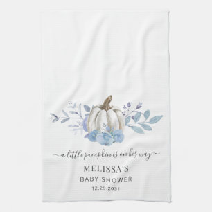 Pompoen Bloem Baby Shower Stofblauw Theedoek