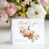 Pompoen & Bloem Boho Herfst Baby shower Bedankkaart