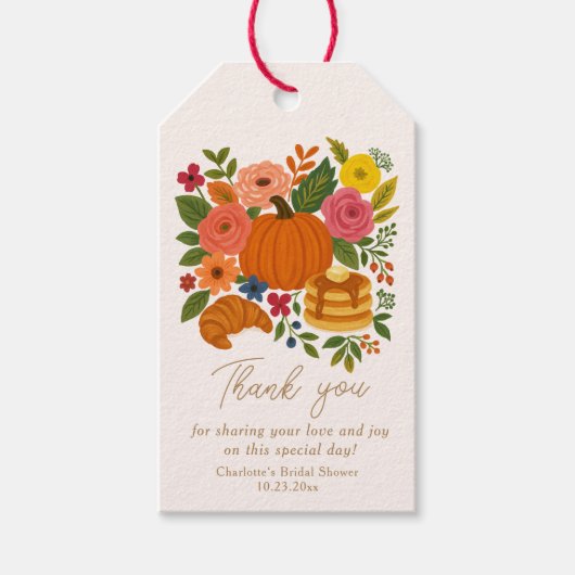 Pompoen Bloem Bruiloft Feest Bedankt Label Cadeaulabel (Voorkant)