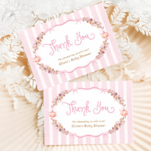 Pompoen Bloem Meisje Baby Shower Bedankkaart