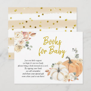 Pompoen Bloemen Baby shower Boeken voor Baby Uitnodiging Briefkaart