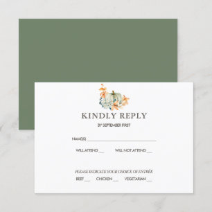 Pompoen & Bloemen Bruiloft RSVP Herfst Kleuren Uit Kaart