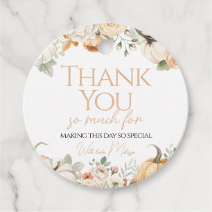 Pompoen Bloemen Dank u Cadeau Label