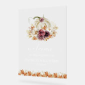 Pompoen Bloemen Herfst Trouwen Welkom Teken Acryl Bord (Hoek)