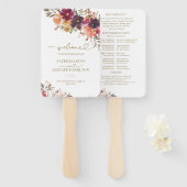 Pompoen Bloemen Herfst Wedding Ceremony Programma Handwaaier (Voorkant en achterkant)