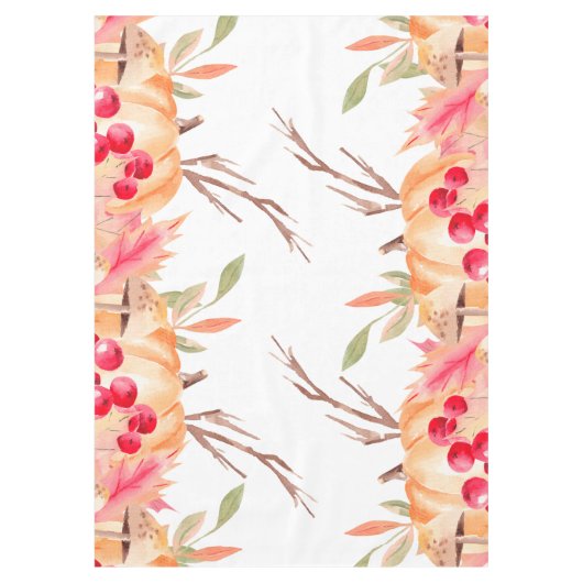 Pompoen Bloemen Thanksgiving Tafelkleed (Voorkant)