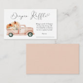 Pompoen Bloemenwagen Baby shower Luier Raffle Informatiekaartje (Voorkant / Achterkant)