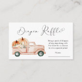 Pompoen Bloemenwagen Baby shower Luier Raffle Informatiekaartje (Voorkant)