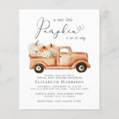 Pompoen Bloemenwagen Virtual Baby shower Invite (Voorkant)