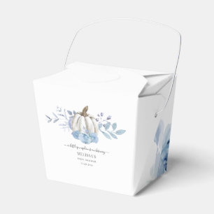 Pompoen Bloemig Blauw Sering Babyshower Bedankdoosjes