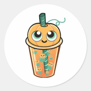 Pompoen Boba Kwal Ronde Sticker