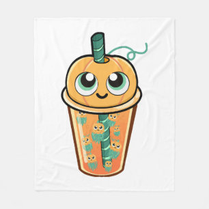 Pompoen Boba Kwallen Fleece Deken