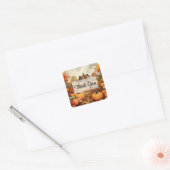 Pompoen Boerderij Herfst Oogst Thanksgiving Dank u Vierkante Sticker (Envelop)