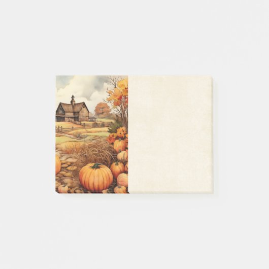 Pompoen Boerderij Herfst Oogst Thanksgiving Post-it® Notes (Voorkant)