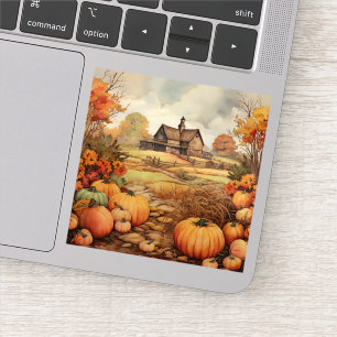 Pompoen Boerderij Herfst Oogst Thanksgiving Sticker