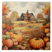 Pompoen Boerderij Herfst Oogst Thanksgiving Tegeltje (Voorkant)