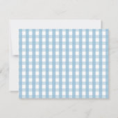 Pompoen Boho Blauwe Gingham 1e Verjaardag Bedankkaart (Achterkant)