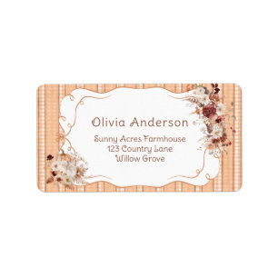 Pompoen Boho Bloemige Baby Shower Retouradres Etiket