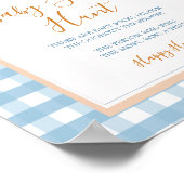 Pompoen Boho Blue Gingham Baby Sock Hunt Poster (Hoek)