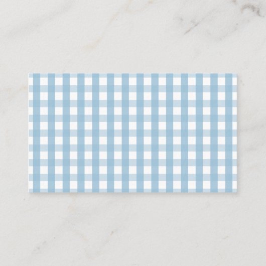 Pompoen Boho Blue Gingham Luier Raffle Enclosure Informatiekaartje (Achterkant)