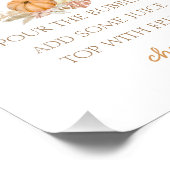 Pompoen Boho Floral Baby shower Mimosa Bar Poster (Hoek)