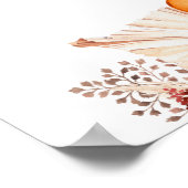 Pompoen Boho Floral Verjaardag Welkom Poster (Hoek)