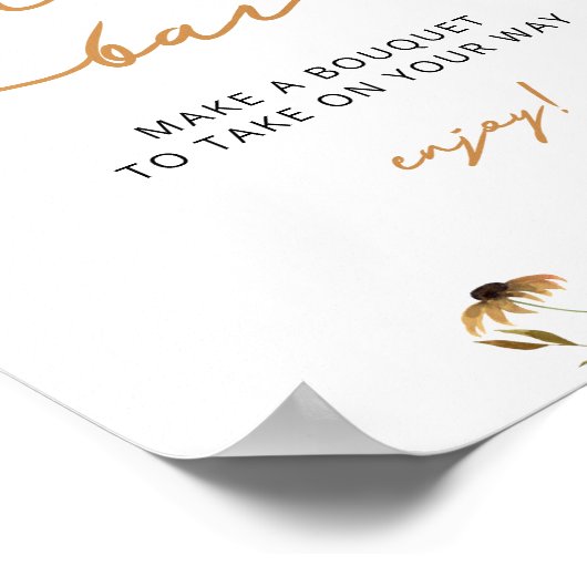 Pompoen Boho Herfst Rustiek Bloom Bar Poster (Hoek)