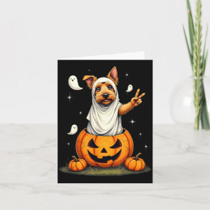 Pompoen Boo Geest Schotse Terriër Hond Halloween Kaart
