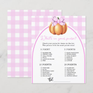 Pompoen boog baby shower Whats in je tas spel