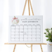 Pompoen & Bow Baby shower Guess Vervaldatum Kalend Poster