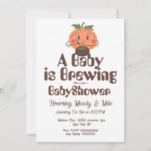 Pompoen Brouwen Baby shower Halloween Party Kaart