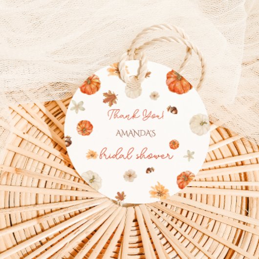 Pompoen Bruiloft Bridal Shower Boho Bloem Bedankjes Labels