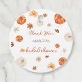 Pompoen Bruiloft Bridal Shower Boho Bloem Bedankjes Labels (Voorkant)
