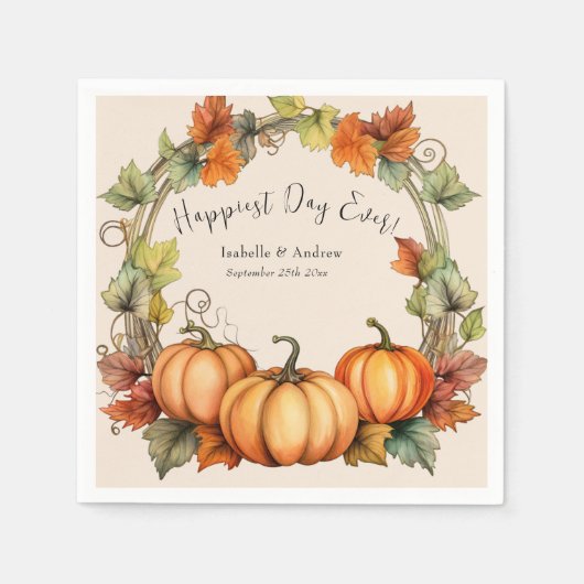 Pompoen bruiloft cocktail servetten (Voorkant)