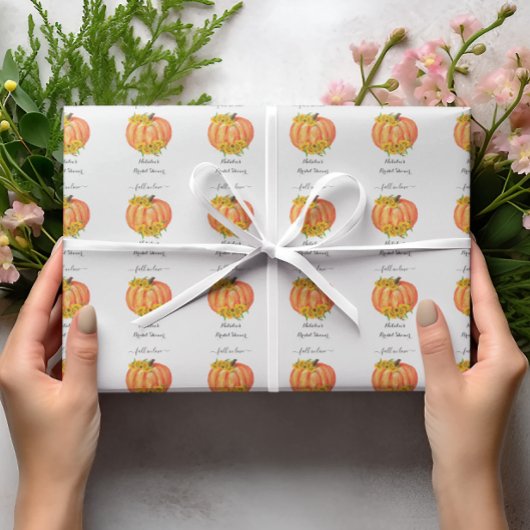 Pompoen Bruiloft Feestje Trouwen Oranje Wit Cadeaupapier