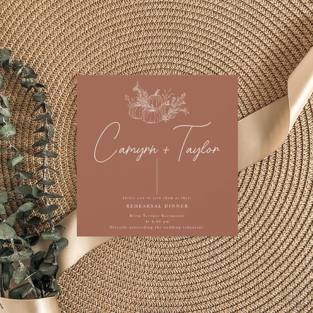 Pompoen bruiloft repetitie diner uitnodiging (Creator heeft geüpload)