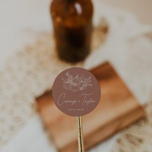 Pompoen bruiloft ronde sticker