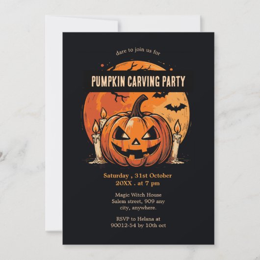  Pompoen Carving Party Halloween Kaart (Voorkant)
