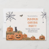 Pompoen Carving Party Jack O'lantaarn Rustiek Kaart (Voorkant)