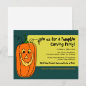 Pompoen Carving Party Uitnodiging Briefkaart (Voorkant / Achterkant)
