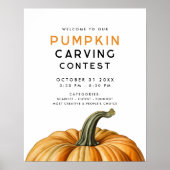 Pompoen carving wedstrijd Halloween feest Poster (Voorkant)