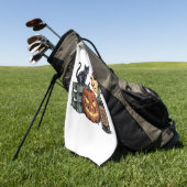 Pompoen Cat Beer Halloween Golfhanddoek (Groen)