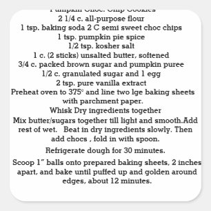 Pompoen Chocolade Chip Cookies Stickers